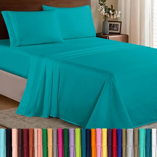 Vista 40 de Elegant Comfort - Juego de sábanas de microfibra de 1500 hilos de calidad hotelera prémium de 4 piezas - Resistente a arrugas, sábana bajera