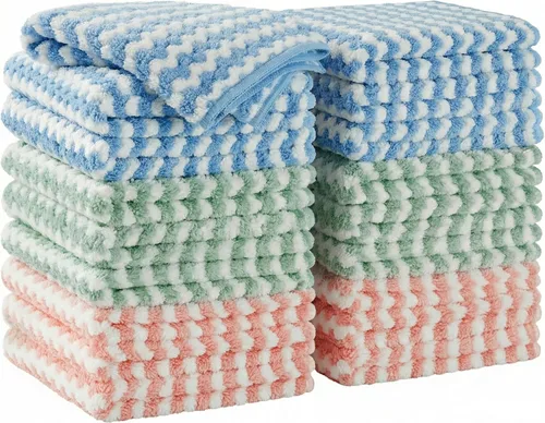 Vista 18 de JOYMOOP Paño de limpieza de microfibra, juego de 18 piezas, pequeño, rosa
