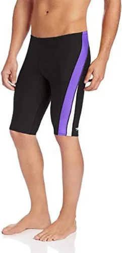 Vista 20 de Speedo Endurance+ - Traje de baño para hombre con colores del equipo empalmados chispa negro/azul