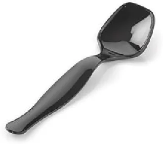 Vista 3 de Fineline Settings 3302-BK-X, Plter Pleasers - Cuchara de plástico negro para servir, cucharada desechable para servir alimentos fríos y calientes (1)