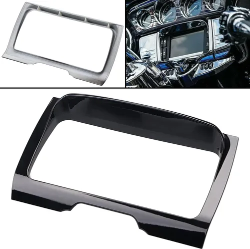 Vista 3 de Bisel central de radio estéreo negro para Harley Touring Electra Glide Street Glide Tri Glide 2014-2023
