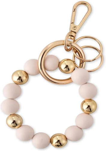 Vista 2 de Llavero de silicona con cuentas para mujer, pulsera elástica para llavero