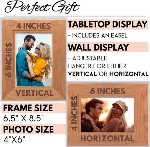 Vista 3 de Regalos de aniversario para él, ella – Marcos de fotos de amor personalizados para parejas con nombre – 4 x 6 – Regalos de San Valentín