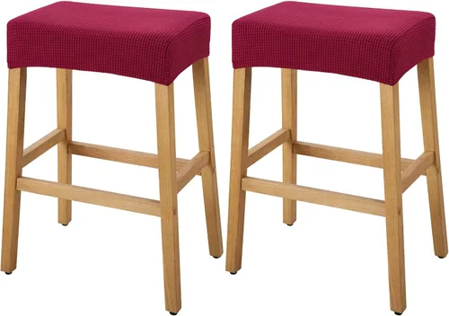 Vista 62 de YISUN Fundas de taburete rectangulares, paquete de 2 fundas elásticas impermeables para asiento de silla de montar, taburetes de bar, sillas de bar