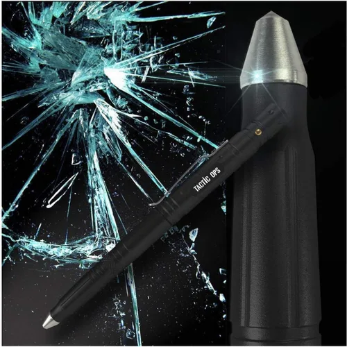 Vista 3 de Linterna táctica LED de autodefensa, abridor de botellas, rompe ventanas, multiherramienta para llevar equipo de supervivencia diario, militar