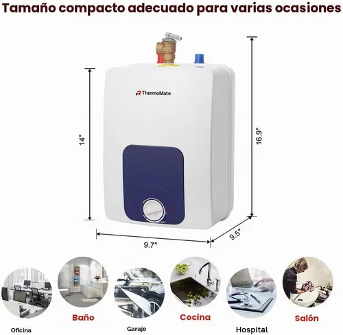 Vista 6 de ThermoMate Calentador de agua eléctrico con certificación UL, ES150B, punto