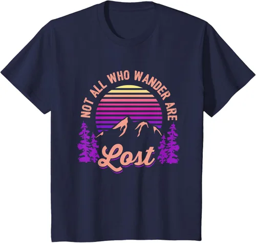 Vista 54 de Not All Who Wander Are Lost Vintage Mountains - Camiseta de senderismo, Negro, S