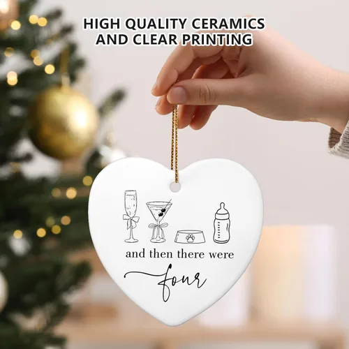 Vista 3 de and then there were four new parents Gifts for Couples Family of Four Christmas Ornament 2026 Regalos para mamá y papá por primera vez para mamá