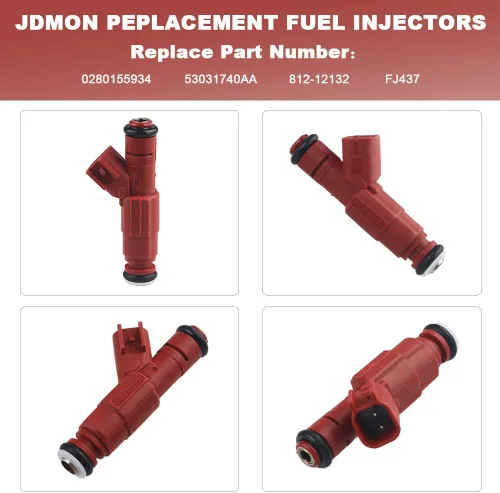 Vista 3 de JDMON Compatible con inyectores de combustible Dodge Ram 1500 2500 3500 Van Pickup Dakota Durango 3.9L 5.2L 5.9L 2000-2003 Reemplazar 0280155934