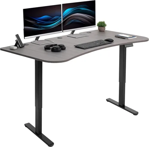 Vista 62 de VIVO DESK-KIT-E2B1B - Escritorio eléctrico de pie con motor doble, ajuste de altura de memoria, serie E2B, marco negro superior negro, DESK-KIT-E2B1B