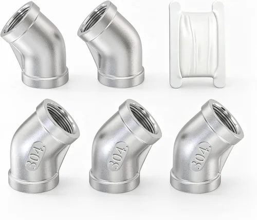 Vista 43 de TAISHER 2 piezas de acero inoxidable 304 accesorios de codo de 90 grados, tubo hembra NPT de 1 pulgada a 1 pulgada NPT hembra 304 accesorio