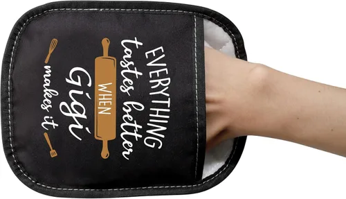 Vista 4 de LEVLO Los mejores regalos de cocina para hornear para madre, padre, todo sabe mejor cuando Mimi/abuela/nana/papa/nonna/gigi hace que sea guantes