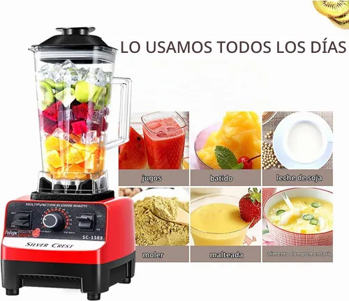 Vista 4 de Licuadora profesional resistente, licuadora de barra de grado comercial de pico de 2200 W con recipiente de 70 onzas para batidos, batidos