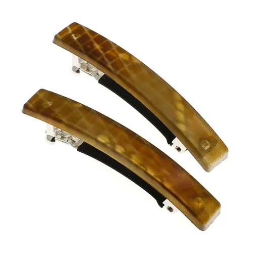 Vista 8 de Camila Paris CP3074 - Pinzas de pelo francés para niñas, juego de 2 pinzas de metal de goma beige, agarre fuerte, antideslizantes, accesorios