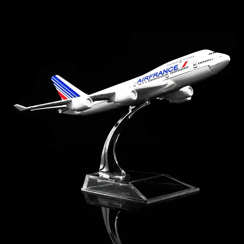 Vista 6 de 24-Hours Air France Plane B747 Aleación Metal Avión Modelos Die-cast 1:400