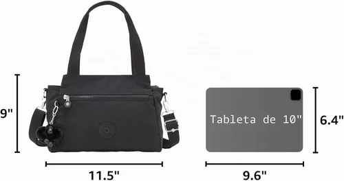 Vista 5 de Kipling Elysia Bolso bandolera convertible sólido, Negro (Black Noir)