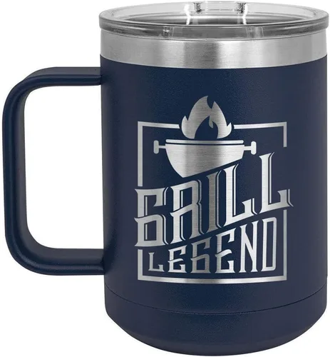 Vista 18 de Grill Legend - Taza de café (15 oz), color negro