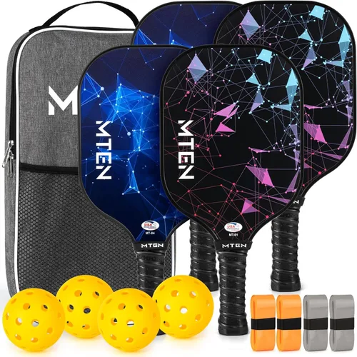 Vista 16 de Pickleball Paddles Set of 2 or 4, or Single Paddle – USAPA Approved Fiberglass Surface Pickleball Rackets Set for Men & Women