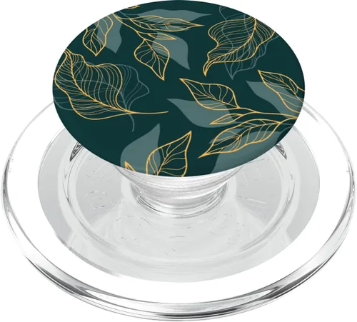 Vista 8 de PopSockets con diseño de hojas de plantas estéticas, botánicos, verdes, PopGrip intercambiable