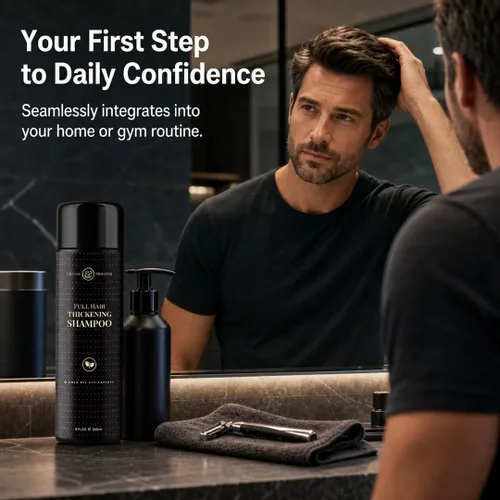 Vista 4 de GROOM & PROSPER - Champú para engrosar el cabello para hombres, 8 onzas - Restaura, nutre, protege, fortalece el cabello delgado - Combate