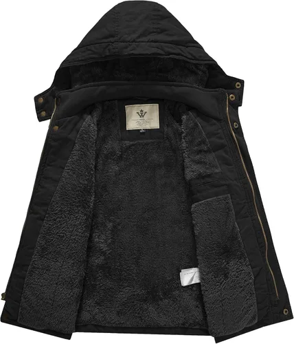 Vista 3 de WenVen Chaqueta de invierno de algodón grueso cálido para niños y niñas con capucha 4-16