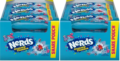 Vista 24 de NERDS Gummy Clusters Candy, arcoíris, crujiente y gomoso, 3 onzas (paquete de 12)
