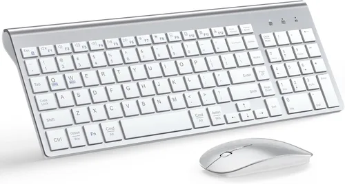Vista 17 de Combo de teclado y mouse inalámbricos ultra delgado, TopMate - Azul Negro