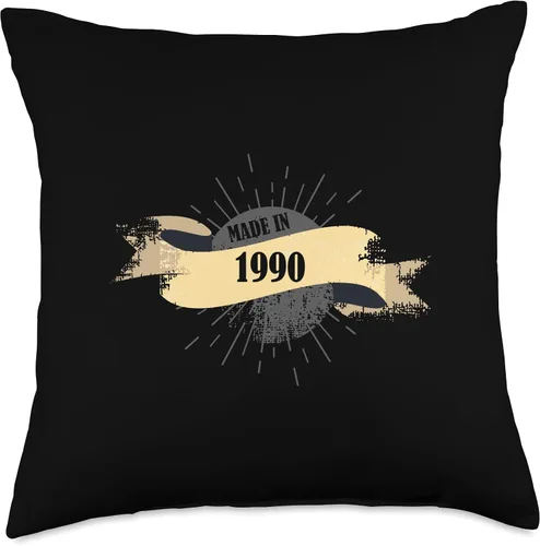 Vista 4 de Made in 1990 Birthday Vintage Retro Throw Pillow