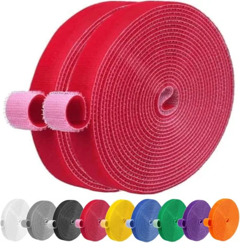 Vista 15 de IFNOW Cinta de Gancho y Bucle de 32 Pies Cinta de Sujeción Reutilizable Bridas para Cables de Doble Cara de Gancho y Bucle Gestión de Cables