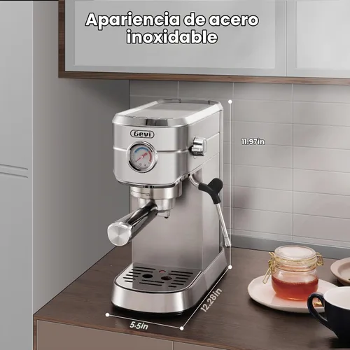 Vista 5 de Gevi Máquina de café expreso comercial compacta de 20 barras para el hogar