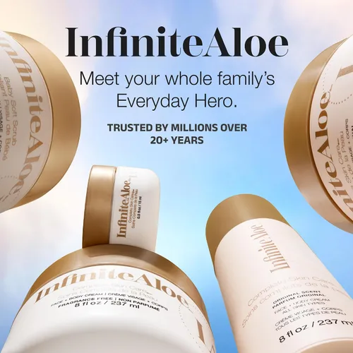 Vista 7 de InfiniteAloe réparneu Gold Fórmula antienvejecimiento, reafirmante del cuello, estiramiento facial, crema facial antiarrugas, aloe orgánico