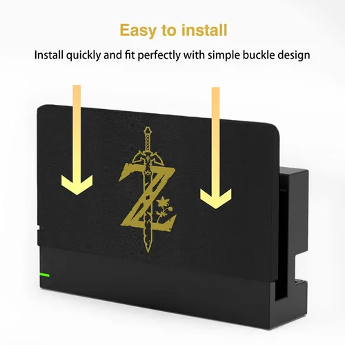 Vista 2 de TIKOdirect Custom Faceplate Cover Compatible with Nintendo Switch Charging Dock Hard PC Slim Shell Anti-Scratch No Screwdriver Installation for