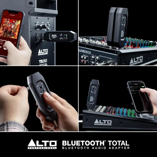 Vista 7 de ALTO Receptor Bluetooth Total 2 XLR Equipado Recargable con Bluetooth para Configuraciones de Mesas de Mezclas de Audio y Sistemas PA Activos