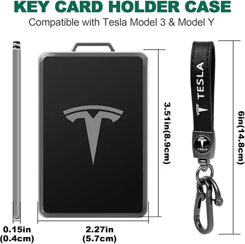 Vista 2 de Key Card Holder Case Compatible with Tesla Model 3 Y X S Key Protector Cover Accessories Decor Trim Gifts
