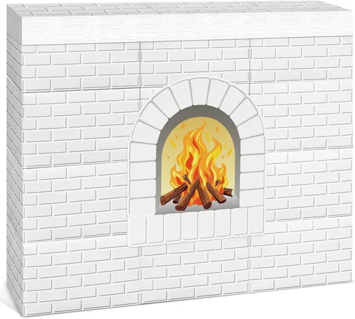 Vista 8 de Fullhawl - 26 chimeneas de cartón de Navidad 3D, ladrillo rojo