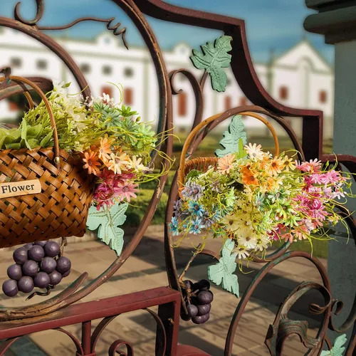 Vista 7 de 6 paquetes de flores artificiales pequeñas de margaritas, ramo de flores Mezcla multicolor, uso en interiores y exteriores, decoración de jarrón