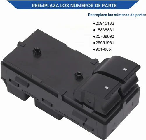 Vista 4 de Obaee Botón de interruptor de control de ventana eléctrica para puerta delantera izquierda del conductor Compatible con 2007-2019 Chevy Chevrolet