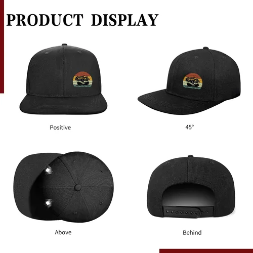 Vista 2 de Puerto Rico Hat Snapback Hats for Men Women, Puerto Rico Flag Design, Anjustable Trucker Cap Flat Brim