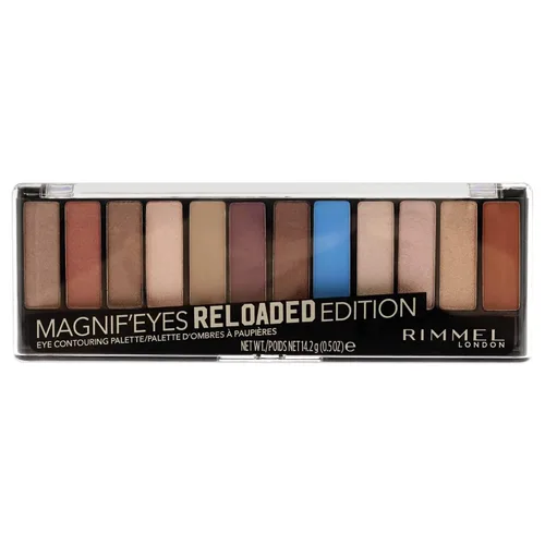 Vista 12 de Rimmel London Magnif'Eyes Paleta de sombras de ojos, 12 tonos, fórmula mezclable, versátil, 008, Electric Violet, 0.5 oz