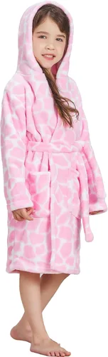 Vista 4 de Pijama con capucha para niños y niñas, suave forro polar, unisex, bata de baño