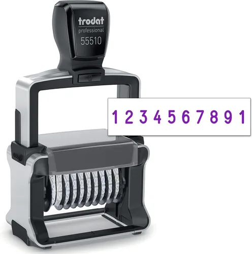 Vista 13 de Rubber Stamp Creation Numerador resistente, sello de numeración autoentintado de 8 dígitos, altura de carácter de 0.197 in Rojo