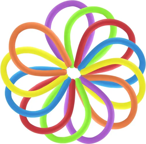 Vista 5 de Super Z Outlet Juego de juguetes sensoriales elásticos de goma gruesa para aliviar la ansiedad de los niños, regalos y premios de fiesta