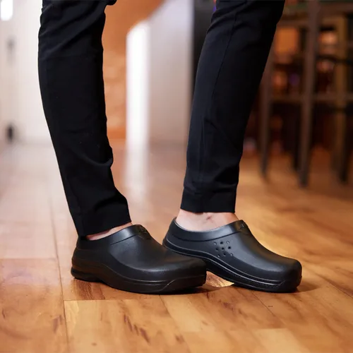 Vista 8 de Avia Zuecos antideslizantes para mujer, zapatos de trabajo antideslizantes para servicio de alimentos, jardín o enfermería