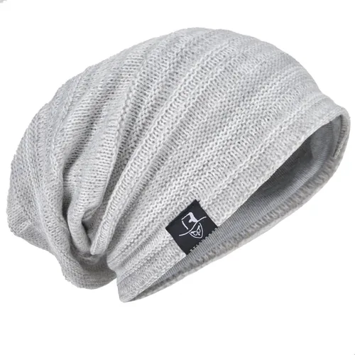 Vista 4 de Gorro de punto holgado con calavera de gran tamaño para hombre tipo skullcap