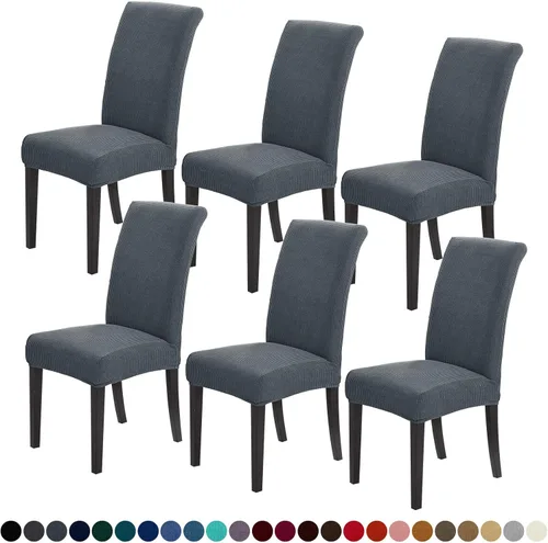 Vista 11 de Joccun - Juego de 2 fundas para sillas de comedor, fundas elásticas para sillas de comedor, fundas de asiento para sillas de comedor, funda de Negro