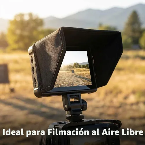 Vista 5 de QWORK Parasol con capucha para monitor de video LCD, parasol de cobertura integral de 7 pulgadas