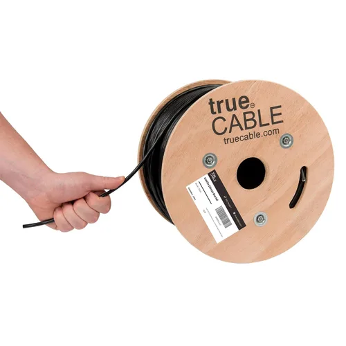 Vista 13 de TRUE CABLE Cat5e Cable Ethernet a granel de entierro directo, blindado F/UTP, 500 pies, negro, impermeable, chaqueta OSP para exteriores, cobre