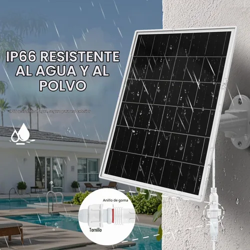 Vista 7 de Panel Solar para Cámara de Seguridad de Sendero y Juego, Batería Recargable Integrada de 20000mAh, USB-C y Micro USB, DC (3.5 * 1.35) con Múltiples