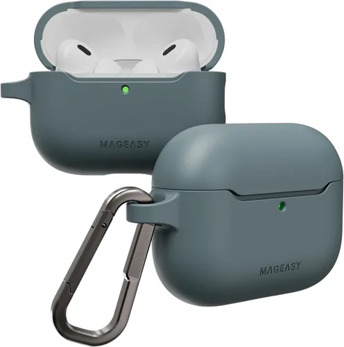 Vista 24 de MAGEASY Funda diseñada para estuche de AirPods Pro 2 - Funda protectora a prueba de golpes para AirPods Pro y Pro 2, resistente a las manchas, suave