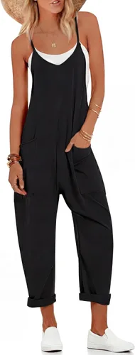 Vista 18 de Ekouaer Overol sin mangas para mujer, overol casual de verano 2-Verde Armada (ArmyGreen)